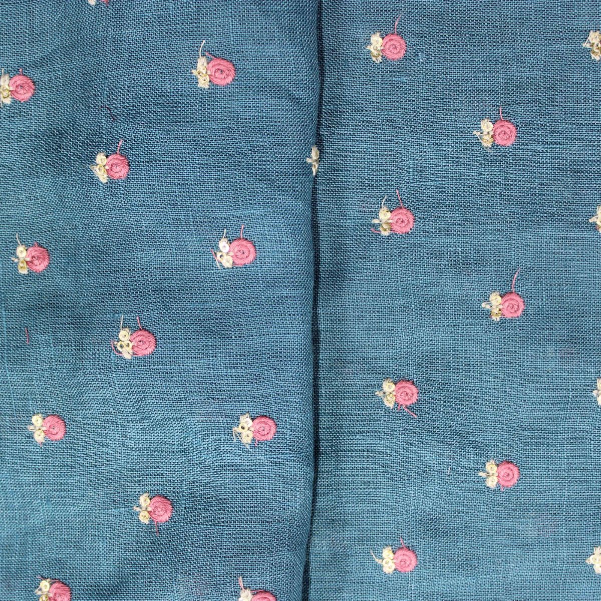 Linen embroidered deals fabric