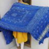 Bandhani Gajji Silk Dupatta With Chandrakhani Pattern Royal Blue (2)