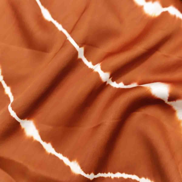 Modal Silk Lehriya Pattern Light Orange (3)