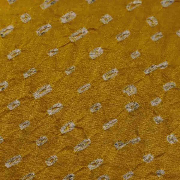 Pure Gajji Silk Bandhej Yellow