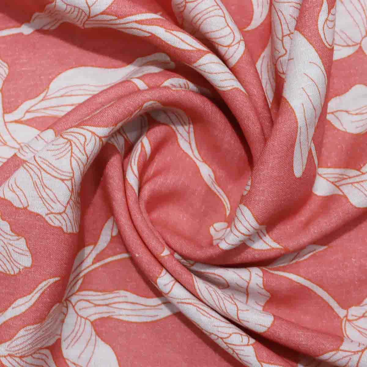 Pure Linen Print Silk Pink