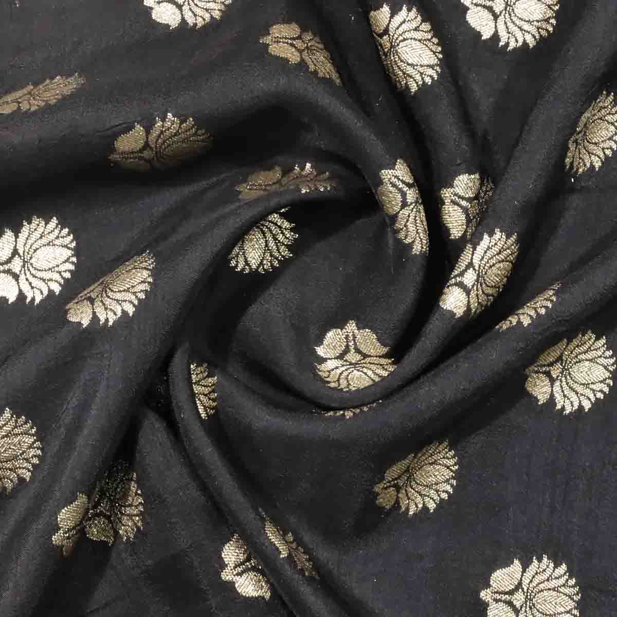 Dola Silk Lotus Weave  Black